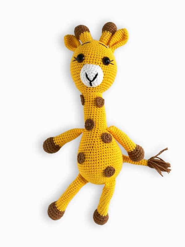 birlik1952 amigurumi çıngırak diş kaşıyıcı emzik askısı oyuncak baby cotton toys rattle teat hanger giraffe zürafa