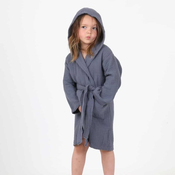 birlik1952 ipliq crinkle krinkle 4 kat multi double muslin müslin bathrobe bebek çocuk bornoz indigo mavi blue