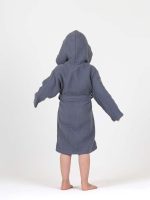 birlik1952 ipliq crinkle krinkle 4 kat multi double muslin müslin bathrobe bebek çocuk bornoz indigo mavi blue