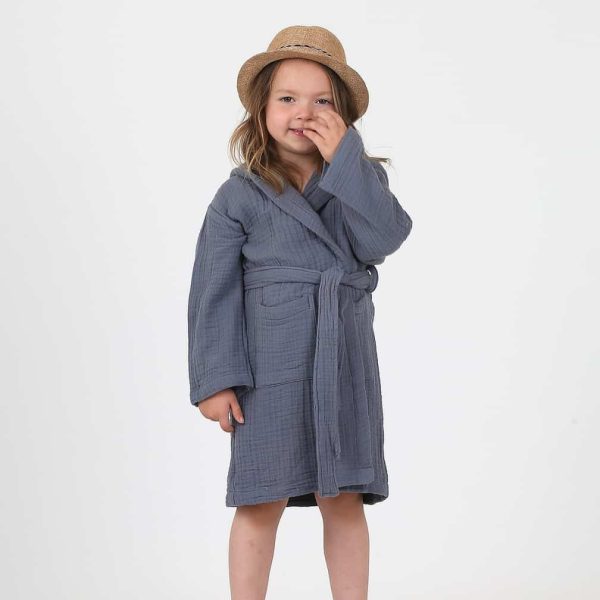 birlik1952 ipliq crinkle krinkle 4 kat multi double muslin müslin bathrobe bebek çocuk bornoz indigo mavi blue