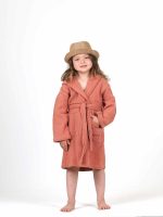 birlik1952 ipliq crinkle krinkle 4 kat multi double muslin müslin bathrobe bebek çocuk bornoz terracota