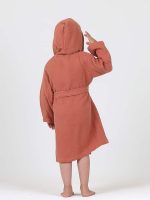 birlik1952 ipliq crinkle krinkle 4 kat multi double muslin müslin bathrobe bebek çocuk bornoz terracota red