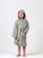 birlik1952 ipliq muslin müslin bathrobe bebek çocuk bornoz adaçayı yeşil green