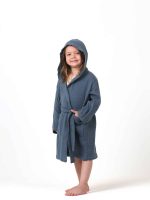 birlik1952 ipliq muslin müslin bathrobe bebek çocuk bornoz indigo