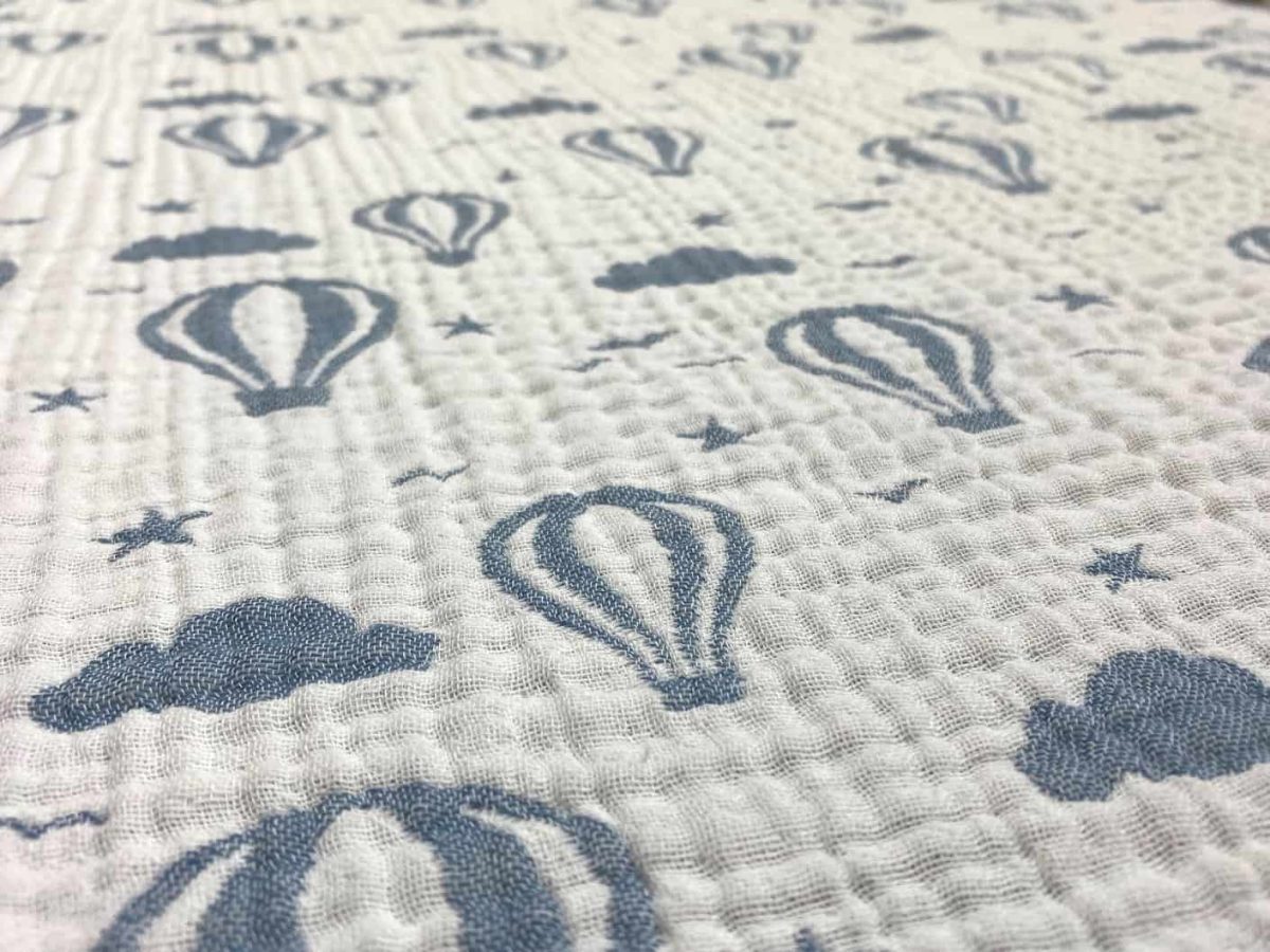 birlik1952 jakarlı dokuma çift taraflı desenli multi 4 kat double muslin müslin crinkle krinkle kumaş fabric baloon mavi blue