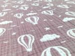 birlik1952 jakarlı dokuma çift taraflı desenli multi 4 kat double muslin müslin crinkle krinkle kumaş fabric baloon pembe pink