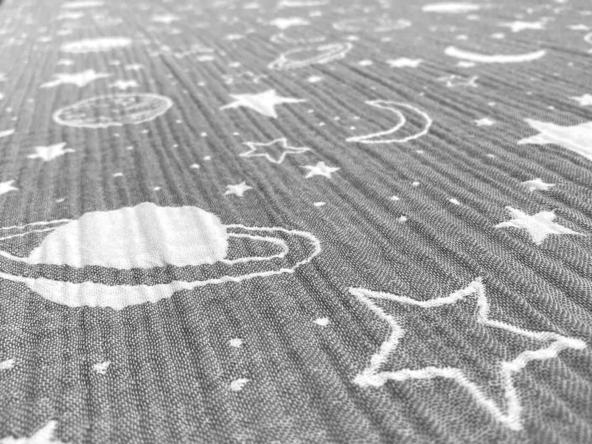 birlik1952 jakarlı dokuma çift taraflı desenli multi 4 kat double muslin müslin crinkle krinkle kumaş fabric planet uzay gri grey anthracite antrasit