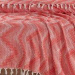 birlik1952 peshtemal swaddle pestemal yatak ortusu dalga saçaklı fringe red kırmızı