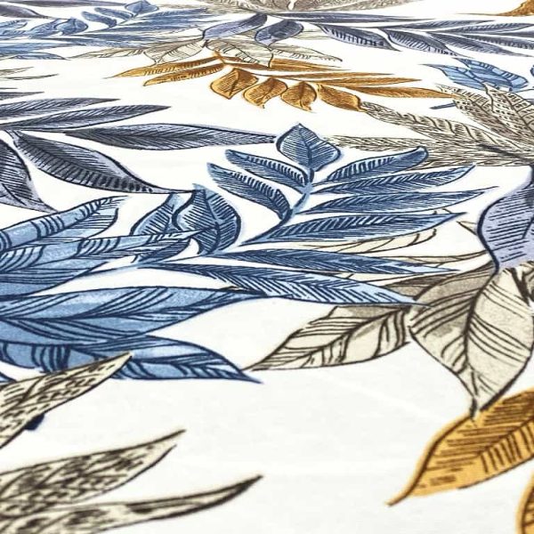birlik1952 duck kumaş panama keteni zefir fabric masa örtüsü döşemelik kırlent kumaşı fil kulağı rengarenk ağaçlar tree söğüt mavi