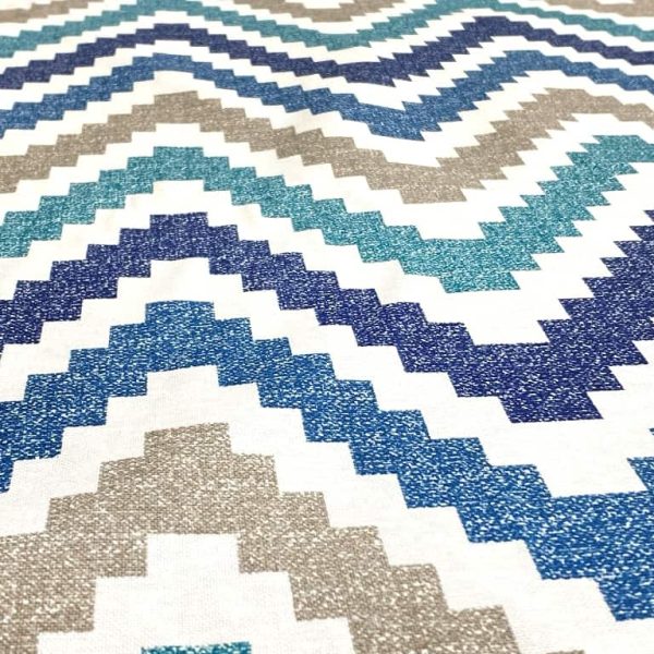 birlik1952 duck kumaş panama keteni zefir fabric masa örtüsü döşemelik kırlent kumaşı zigzag tırtık mavi
