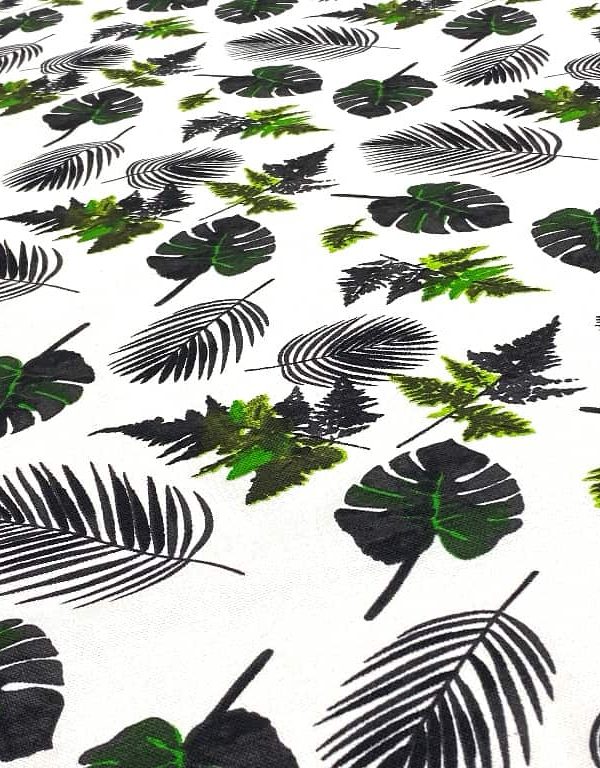 birlik1952 duck kumaş panama keteni zefir fabric masa örtüsü döşemelik kırlent kumaşı yapraklar yeşil