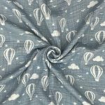 birlik1952 jakarlı battaniye jacquard swaddle blanket 4 müslin gauze layer muslin crinkle krinkle soft cotton baloon balon mavi blue