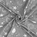 birlik1952 jakarlı battaniye jacquard swaddle blanket 4 müslin gauze layer muslin crinkle krinkle soft cotton uzay planet grey gri antrasit