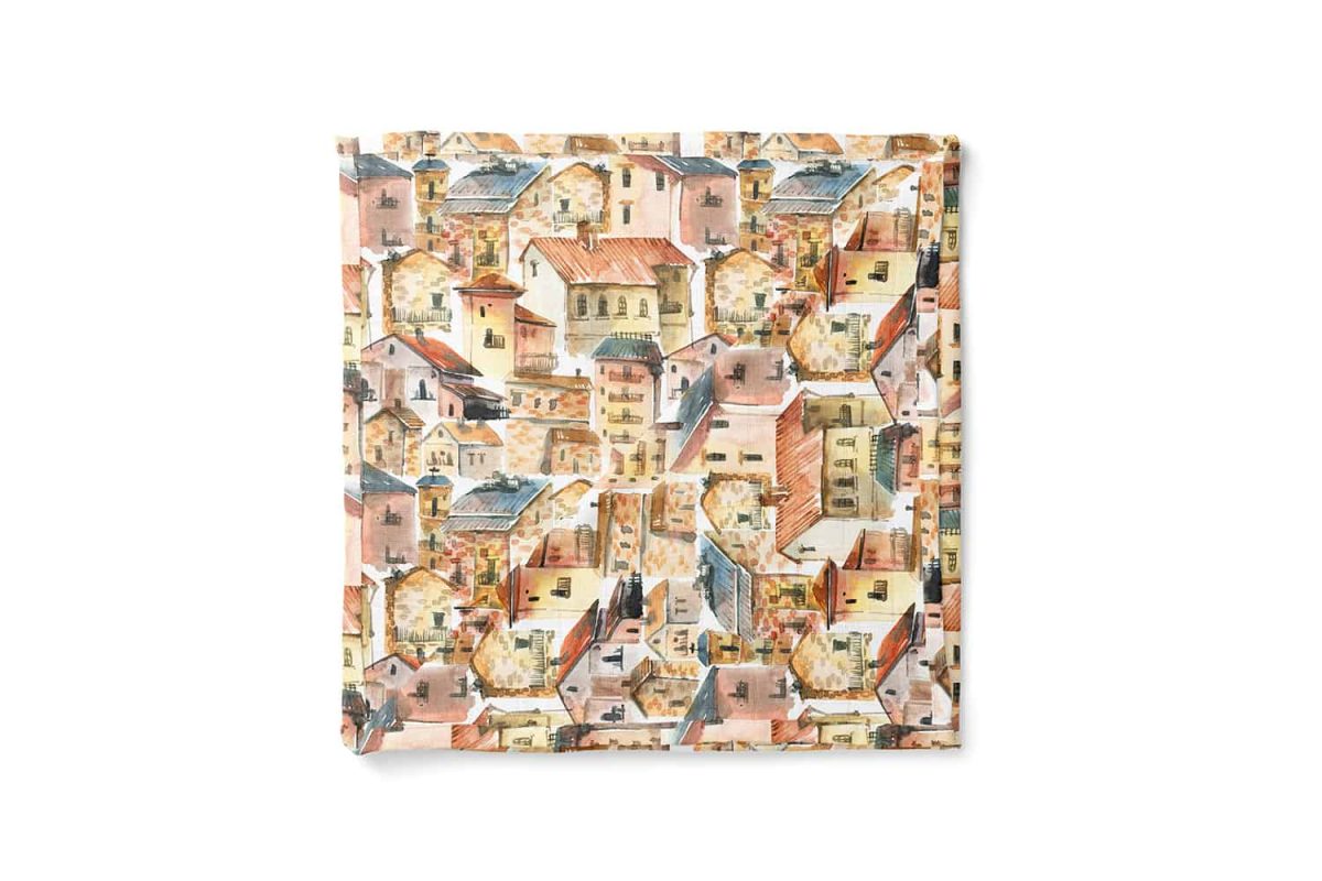 birlik1952 müslin digital print dijital baskı kumaş fabric battaniyesi swaddle blanket ancient city