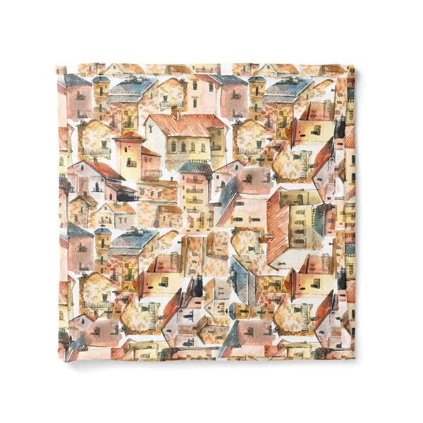 birlik1952 müslin digital print dijital baskı kumaş fabric battaniyesi swaddle blanket ancient city