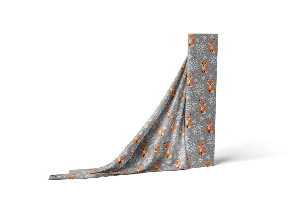 birlik1952 müslin digital print dijital baskı kumaş fabric battaniyesi swaddle blanket fuchs fox tilki nakış emrodiery art
