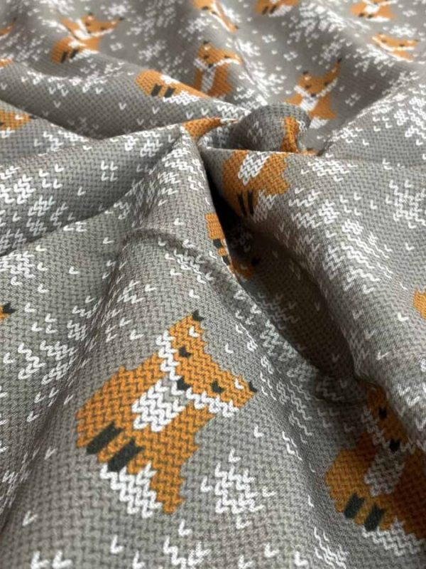 birlik1952 müslin digital print dijital baskı kumaş fabric battaniyesi swaddle blanket fuchs fox tilki nakış emrodiery art