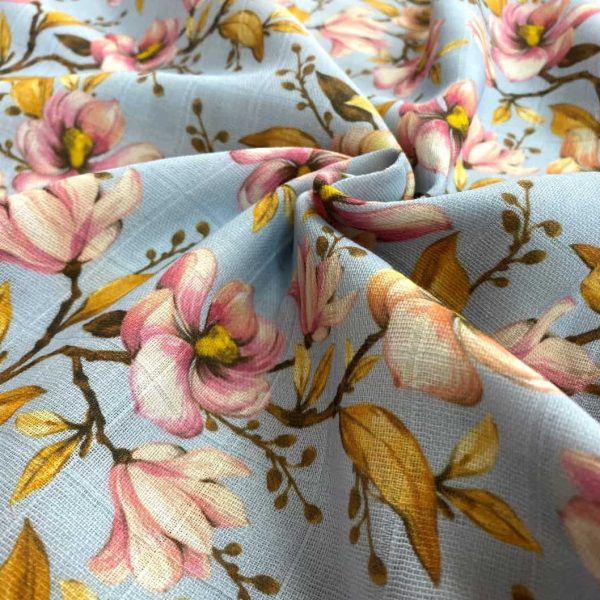 birlik1952 müslin digital print dijital baskı kumaş fabric battaniyesi swaddle blanket magnolia manolya
