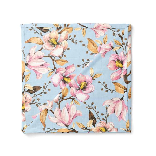 birlik1952 müslin digital print dijital baskı kumaş fabric battaniyesi swaddle blanket magnolia manolya