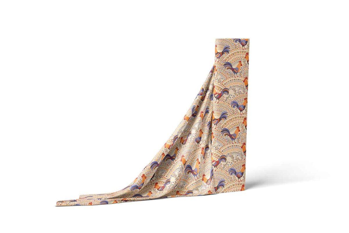 birlik1952 müslin digital print dijital baskı kumaş fabric battaniyesi swaddle blanket rooster horoz