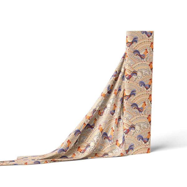 birlik1952 müslin digital print dijital baskı kumaş fabric battaniyesi swaddle blanket rooster horoz