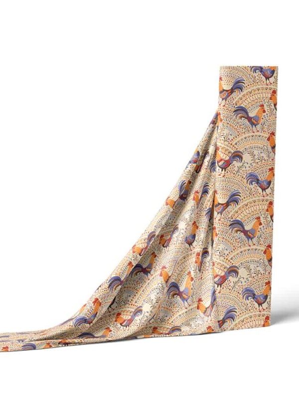 birlik1952 müslin digital print dijital baskı kumaş fabric battaniyesi swaddle blanket rooster horoz