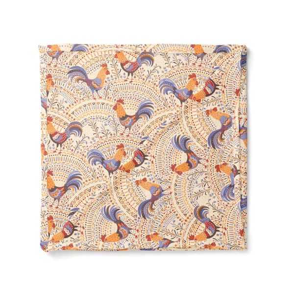 birlik1952 müslin digital print dijital baskı kumaş fabric battaniyesi swaddle blanket rooster horoz