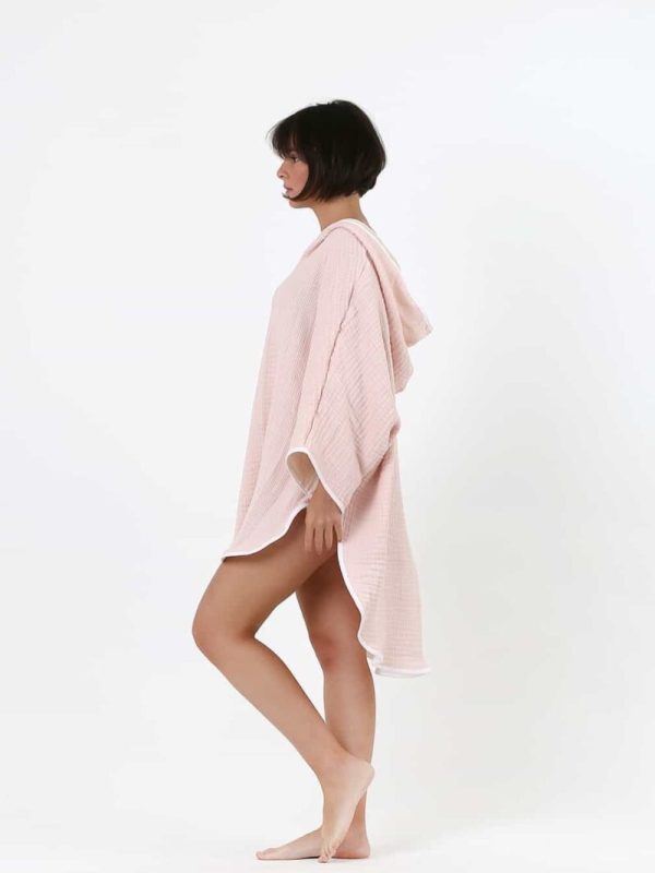 birlik1952 4 layer kat gauze crinkle krinkle 3 kat layer gauze 4 multi double muslin müslin pancho bathrobe turkish whosale panço bornoz pink pembe