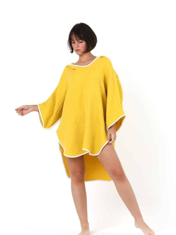 birlik1952 4 layer kat gauze crinkle krinkle 3 kat layer gauze 4 multi double muslin müslin pancho bathrobe turkish whosale panço bornoz pink hardal mustard sarı yellow