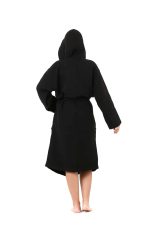 birlik1952 crinkle krinkle 4 kat multi double muslin müslin bathrobe black siyah