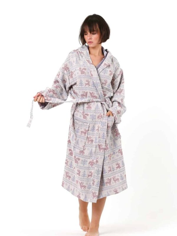 birlik1952 crinkle krinkle 3 kat layer gauze 4 multi double muslin müslin bathrobe turkish whosale christmas yılbaşı new year noel deer angel