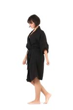 birlik1952 ipliq crinkle krinkle 4 kat multi double muslin müslin bathrobe kimono black siyah