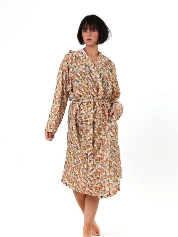 birlik1952 dijital print müslin fabric kimono bathrobe bornoz digital baskı desenli banyo whosale turkish company toptan tekstil textile bridemaid etamin ancient buildings evler