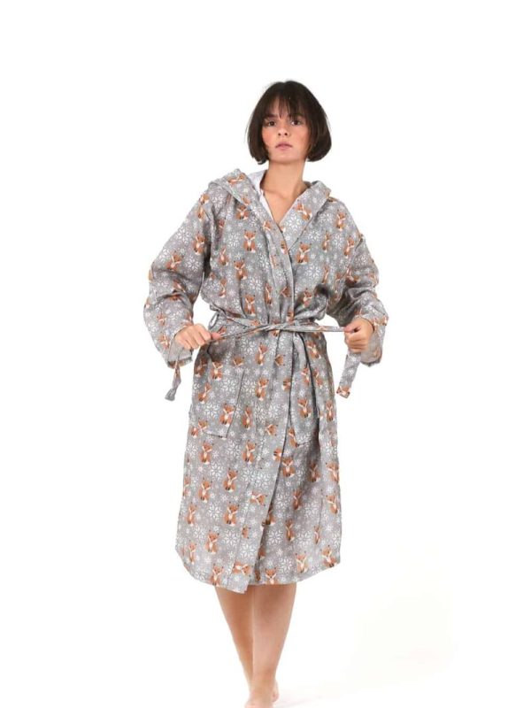 birlik1952 dijital print müslin fabric kimono bathrobe bornoz digital baskı desenli banyo whosale turkish company toptan tekstil textile bridemaid etamin tilki fox fuchs