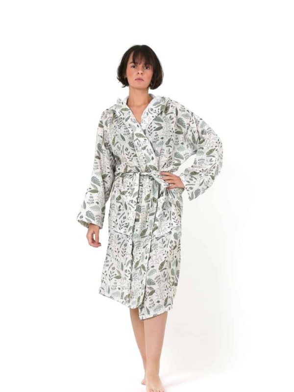 birlik1952 dijital print müslin fabric kimono bathrobe bornoz digital baskı desenli banyo whosale turkish company toptan tekstil textile bridemaid etamin embrodiery art flora bakış yaprak