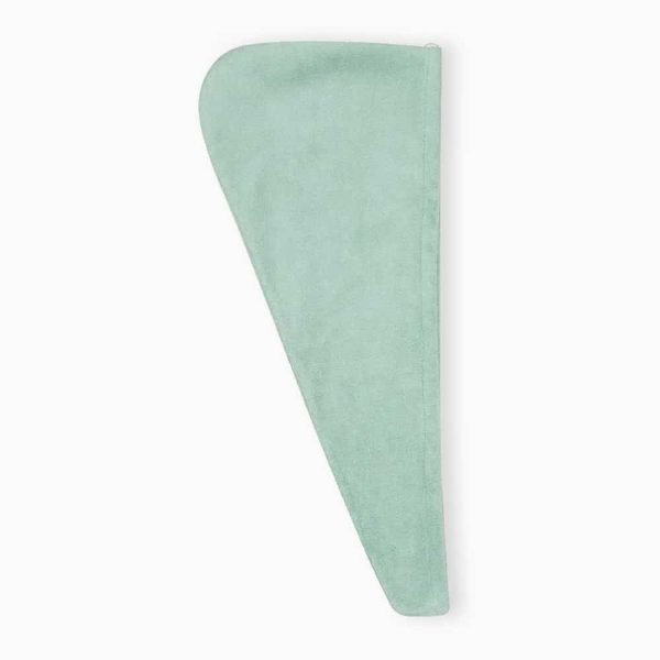 birlik1952 head towel baş havlu kafa düğmeli saç kurulama havlusu adaçayı sage yeşil