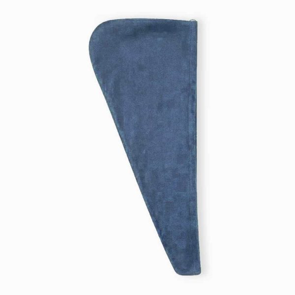 birlik1952 head towel baş havlu kafa düğmeli saç kurulama havlusu indigo mavi