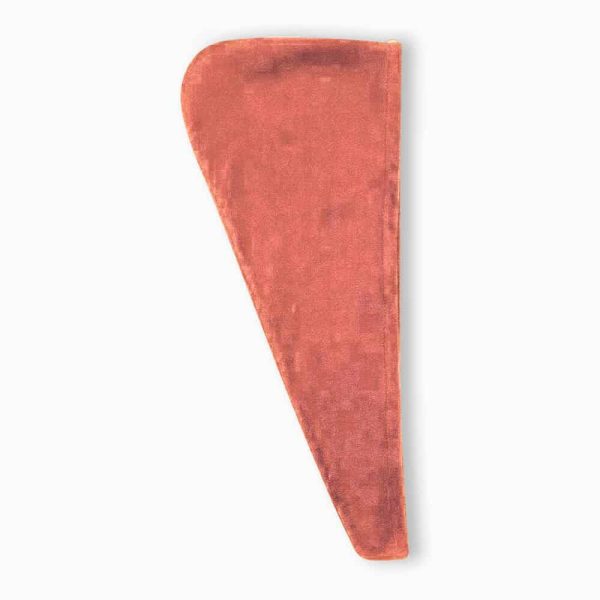 birlik1952 head towel baş havlu kafa düğmeli saç kurulama havlusu terracota kırmızı