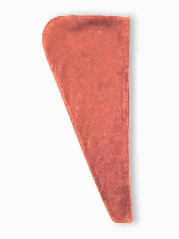 birlik1952 head towel baş havlu kafa düğmeli saç kurulama havlusu terracota kırmızı