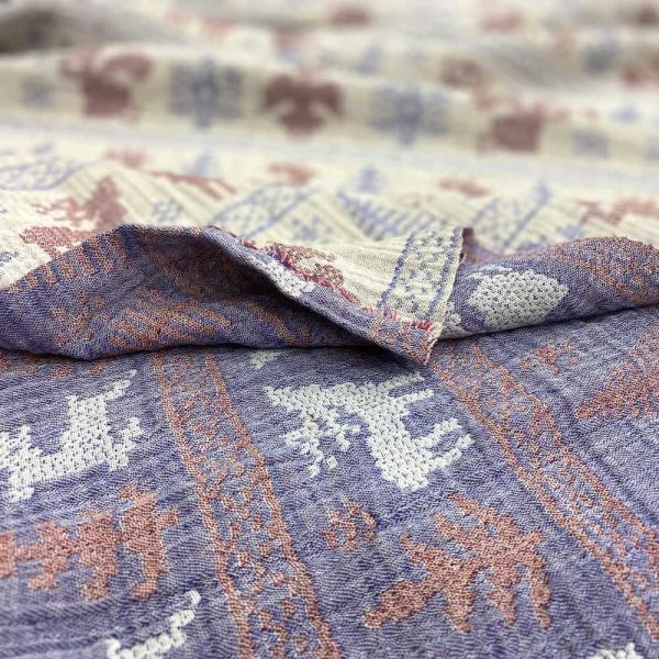 birlik1952 jakarlı 3 kat müslin three layer jaquard swaddle blanket baby crinkle krinkle muslin fabric cotton bedspread christmas noel deer snowflakes 4 gauze