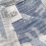 birlik1952 jakarlı 3 kat müslin three layer jaquard swaddle blanket baby crinkle krinkle muslin fabric cotton lama blue