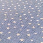 birlik1952 jakarlı 3 kat müslin three layer jaquard swaddle blanket baby crinkle krinkle muslin fabric cotton yıldız star blue