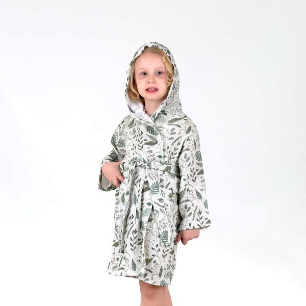 birlik1952 bebek çocuk dijital baskı digital print bornoz 2 kat gauze layer müslin muslin baby child bathrobe floral nakış emrodiery art