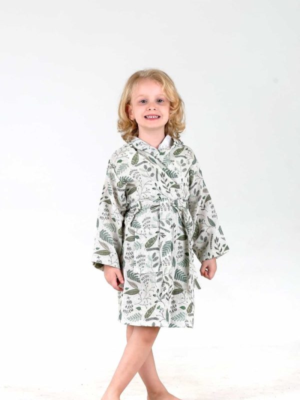 birlik1952 bebek çocuk dijital baskı digital print bornoz 2 kat gauze layer müslin muslin baby child bathrobe floral nakış emrodiery art