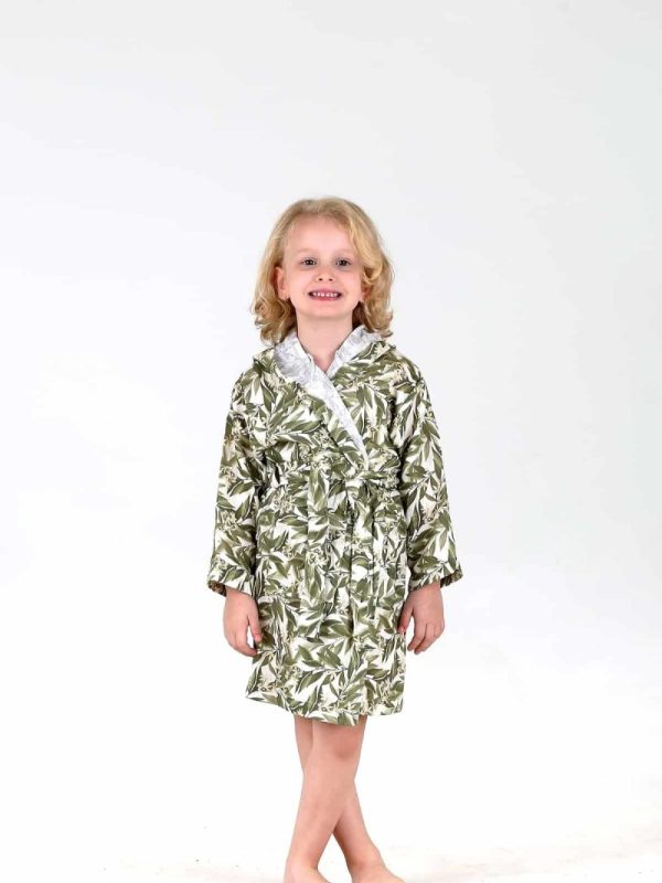 birlik1952 bebek çocuk dijital baskı digital print bornoz 2 kat gauze layer müslin muslin baby child bathrobe lemon bloosom limon çiçeği