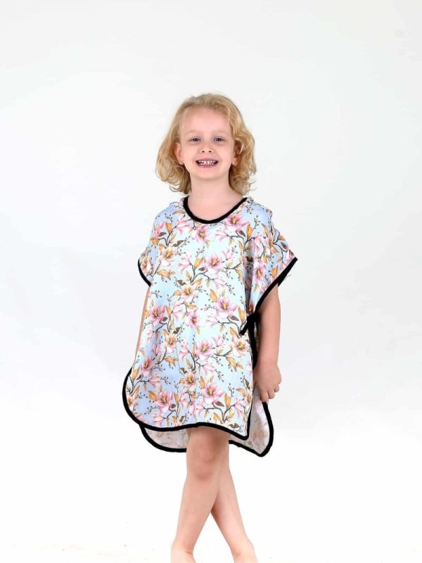 birlik1952 bebek çocuk dijital baskı digital print panço 2 kat gauze layer müslin muslin baby child bathrobe poncho manolya magnolia