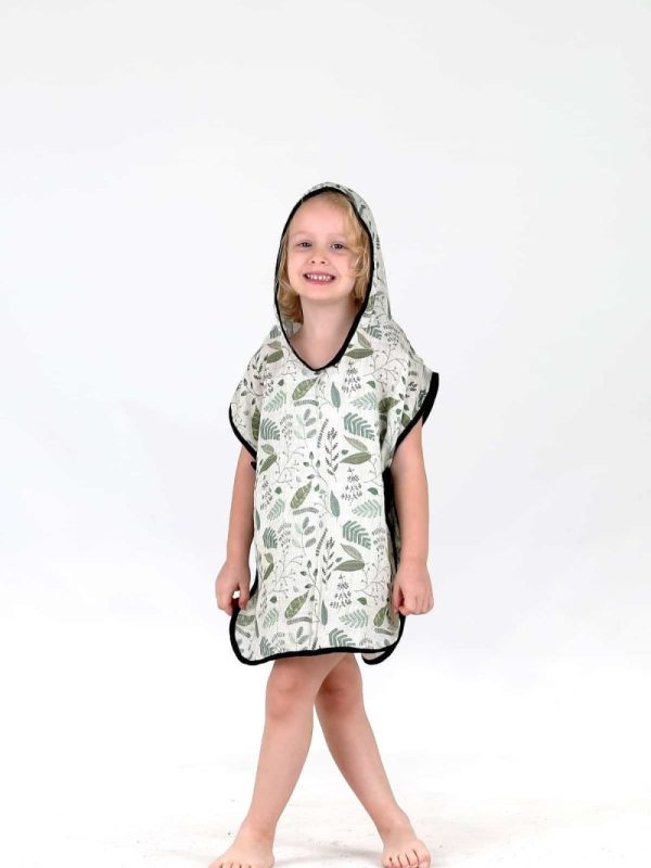 birlik1952 bebek çocuk dijital baskı digital print panço 2 kat gauze layer müslin muslin baby child bathrobe poncho keten nakış floral