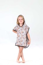 birlik1952 bebek çocuk dijital baskı digital print panço 2 kat gauze layer müslin muslin baby child bathrobe poncho horoz rooster