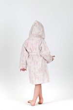 birlik1952 bebek çocuk jakarlı bornoz müslin 3 kat gauze muslin layer 4 kat crinkle krinkle jaquard baby child bathrobe lama pembe pink