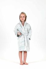 birlik1952 bebek çocuk jakarlı bornoz müslin 3 kat gauze muslin layer 4 kat crinkle krinkle jaquard baby child bathrobe wild animals orman mint